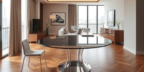 Ambientes sofisticados pedem mesas redondas em acrílico