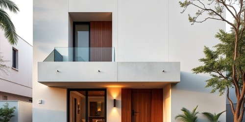 Arquitetura moderna e minimalista com portas em ACM