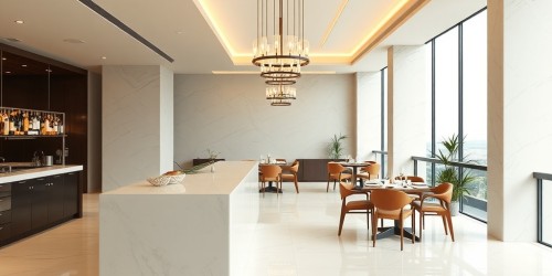 Balcões de bar e restaurante em hotéis com Corian sob medida