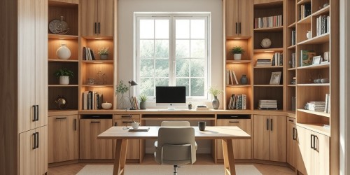Como criar um home office funcional com prateleiras sob medida