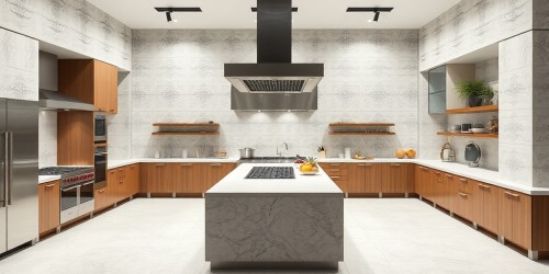 Cozinhas industriais com superfícies em Corian