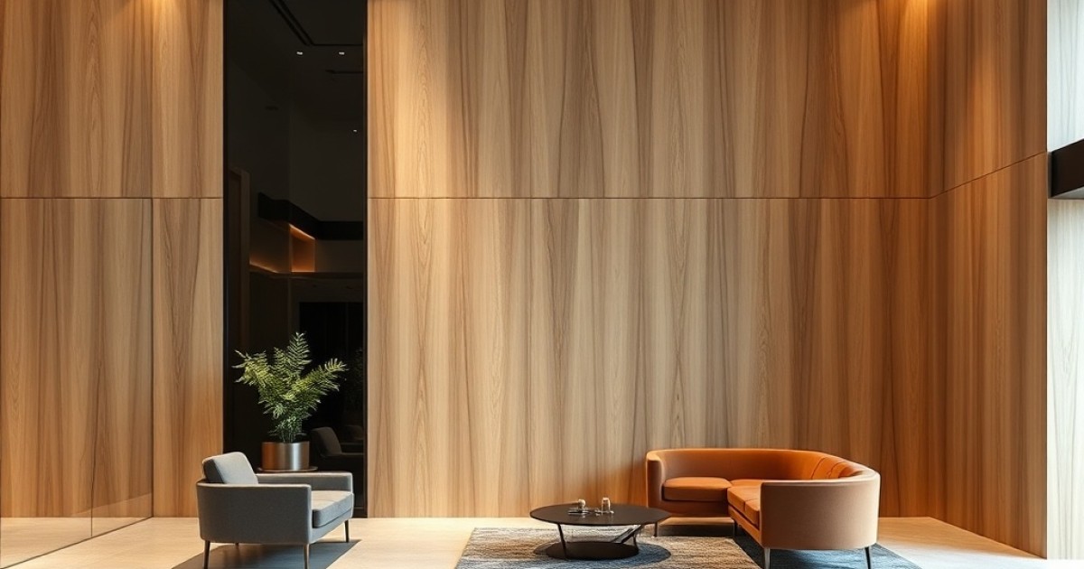 Ambientes comerciais com revestimento de parede em madeira