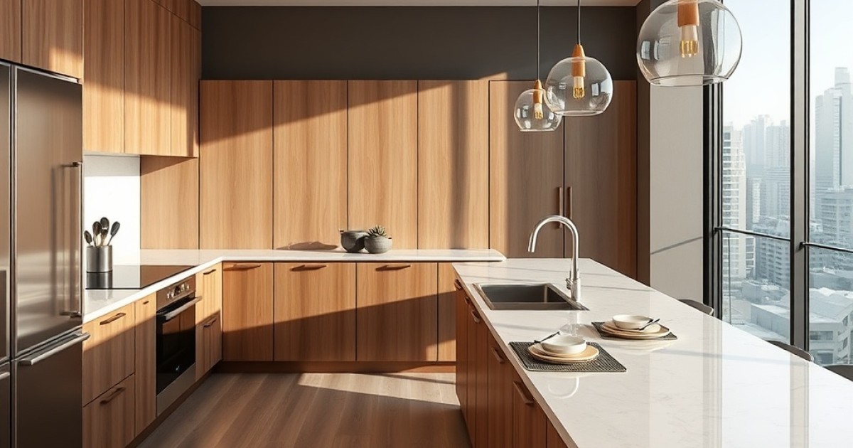 Balcões de cozinha com acabamento premium