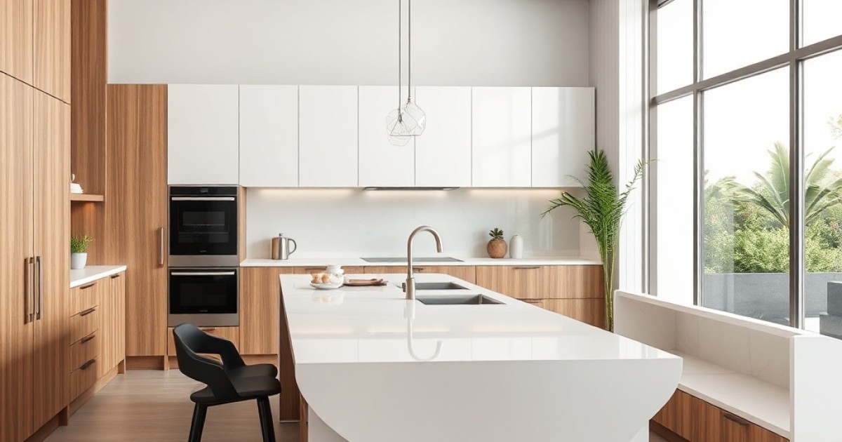 Balcões de cozinha com design funcional