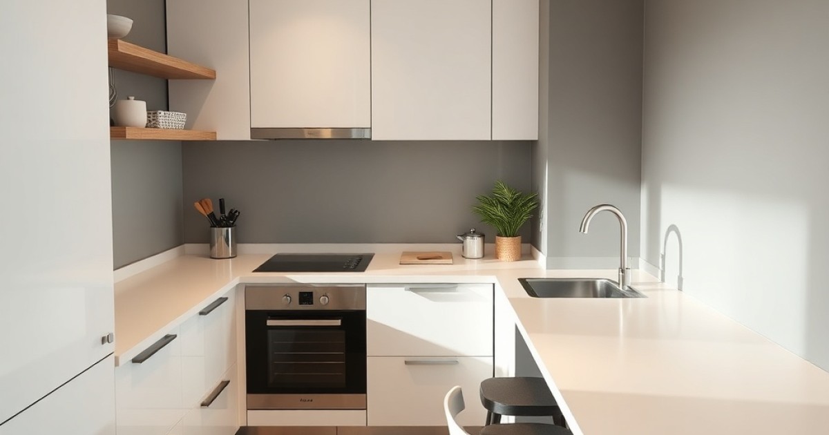 Balcões de cozinha para apartamento