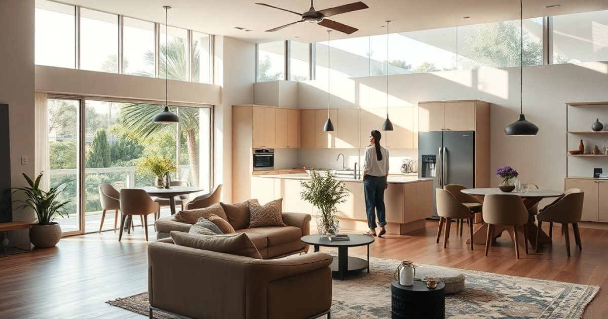 Espaços integrados com balcão de cozinha