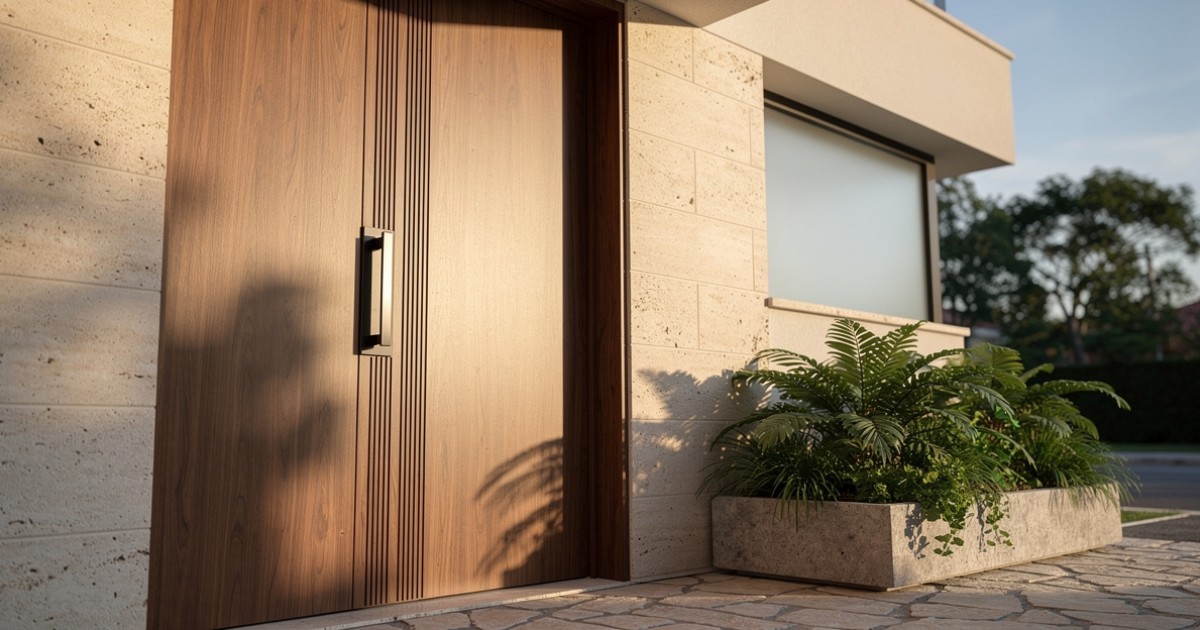 Fachadas valorizadas com portas de madeira sob medida