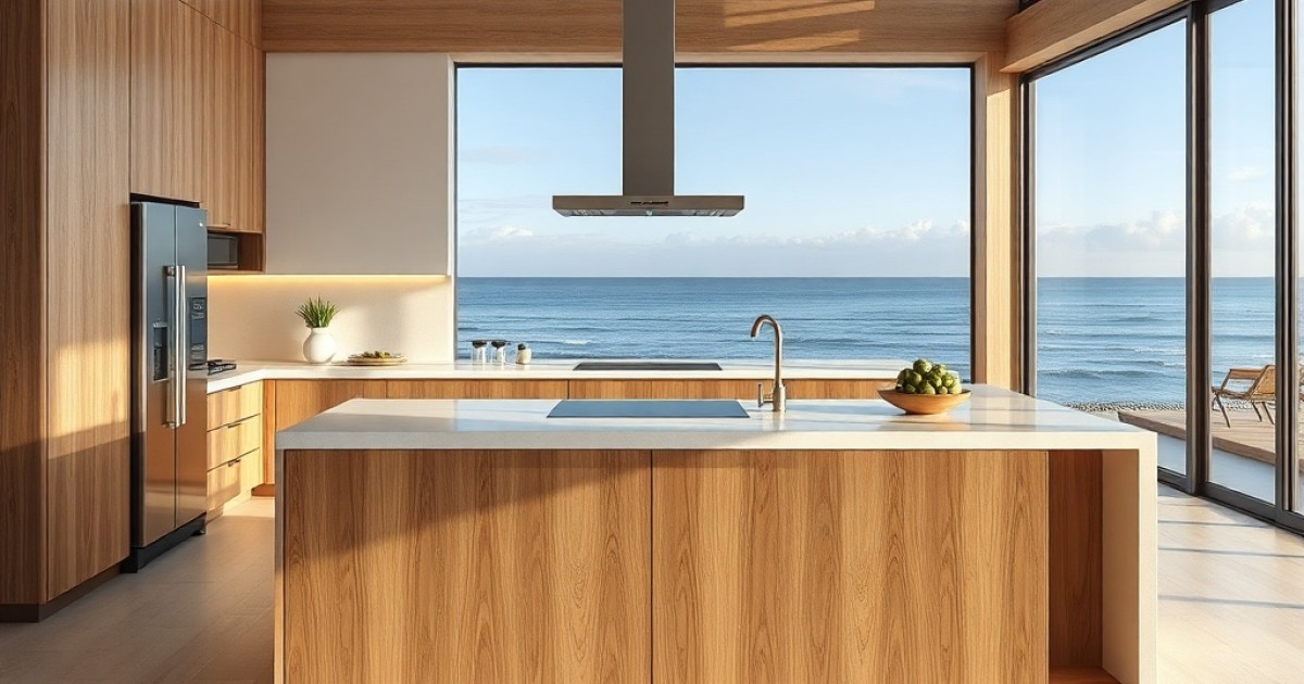 Tipos de Ilhas de cozinha para casa de praia