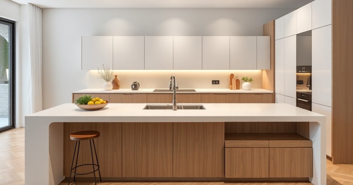 Ilhas de cozinha sob medida em Corian