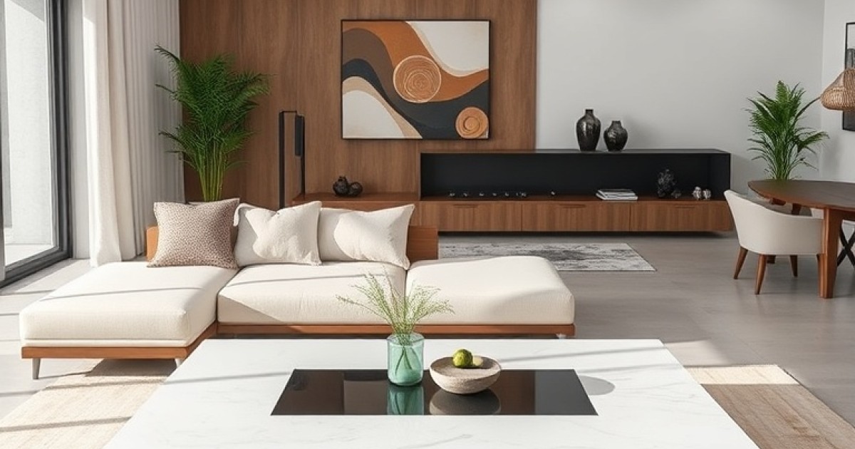 Mesa de centro para sala moderna: materiais, cores e estilos