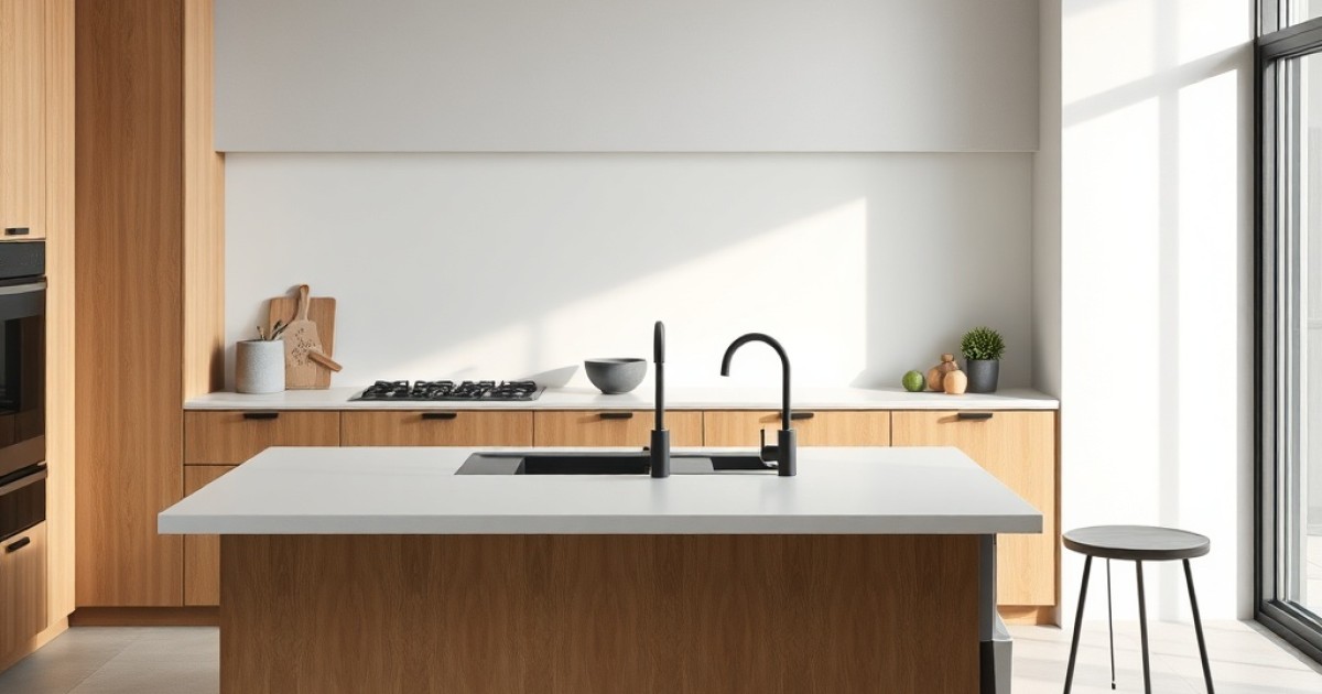 Pias minimalistas para cozinhas modernas