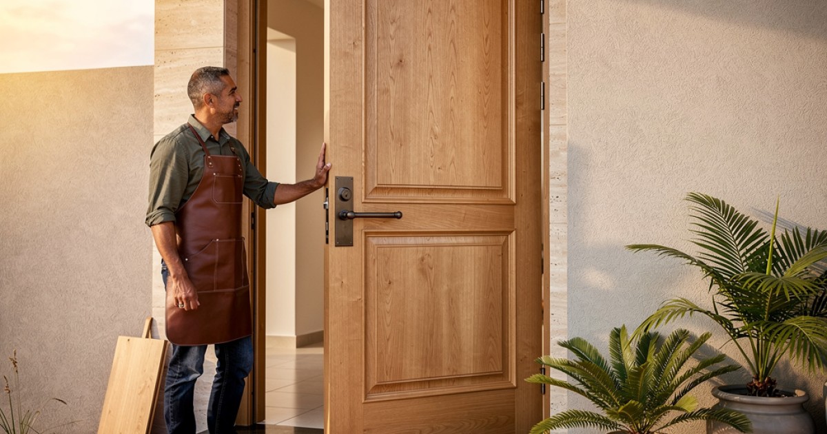 Porta de entrada em madeira feita sob medida