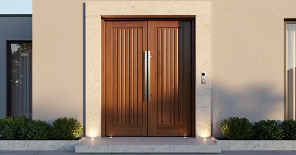 Portas de madeira sob medida para fachadas elegantes