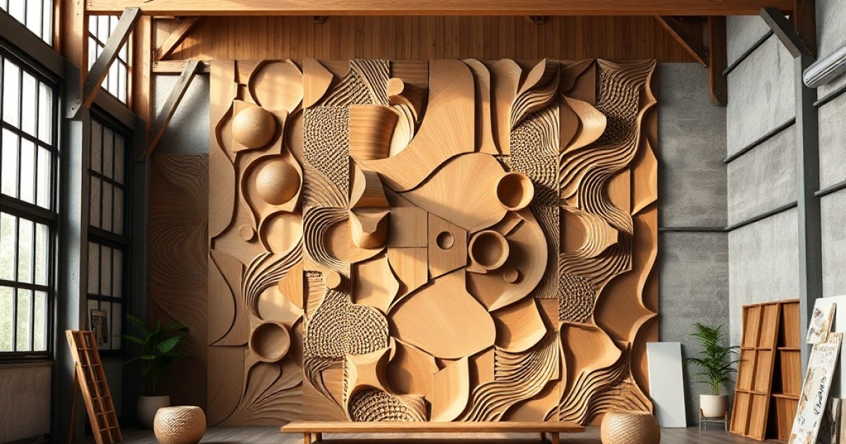 Usinagem 3D em madeira para painéis, revestimentos e elementos decorativos