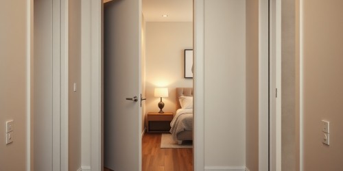 Integração de ambientes com portas de madeira usinada na cozinha