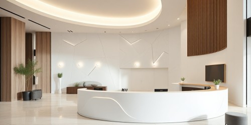 Ideias de aplicação de Corian em hotéis modernos