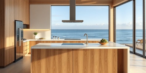 Tipos de Ilhas de cozinha para casa de praia