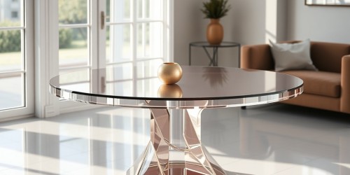 Mesa redonda em acrílico: elegância e leveza em qualquer ambiente