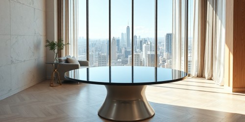 Mesa redonda em acrílico: ideal para áreas de convivência modernas