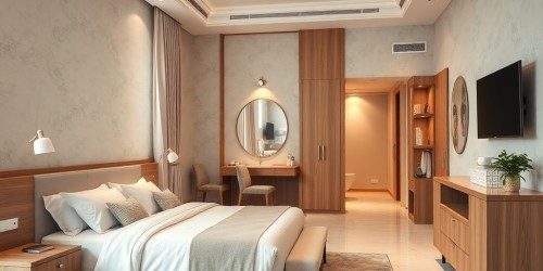 Mobiliário planejado para quartos de hotel utilizando Corian