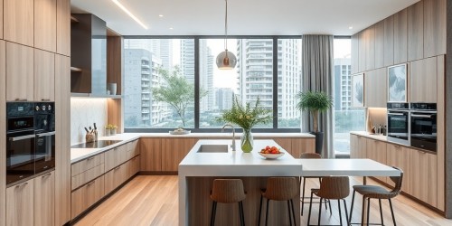 Pias em Corian para cozinha sob medida