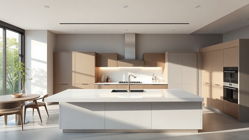 Pia e ilha central: união de forma, fluxo e praticidade