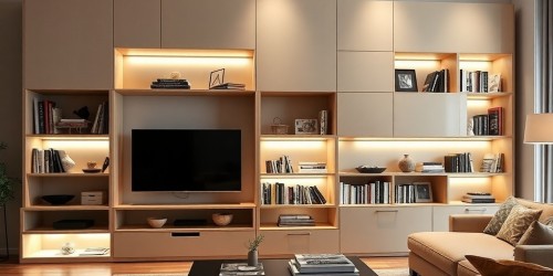 Prateleiras sob medida para sala: estilo e organização em harmonia