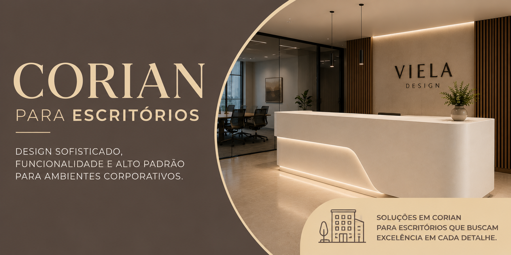 Projetos e execução de ambientes em Corian para Escritórios